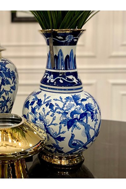 Missy Home İthal Blue Blanc Vazo