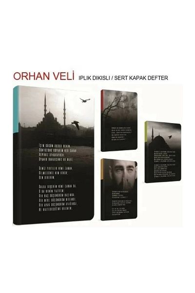 Gıpta غطاء صلب مخيط بخيط Orhan Veli مقاس 13x21 120yp. دفتر غير مبطن