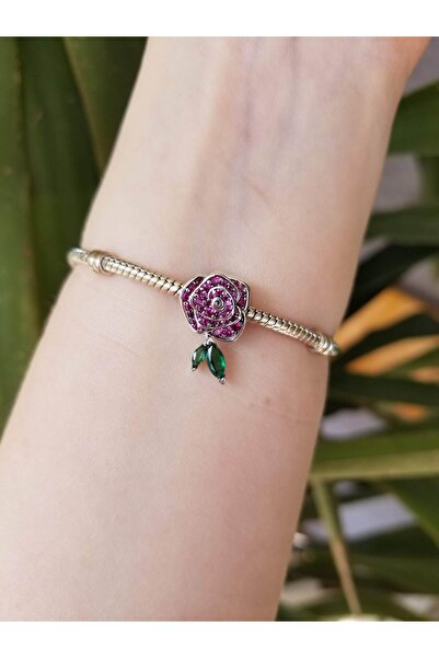 şengül takı evi Gümüş Gül ve Dikenleri Bitki Anne Hediye Charm Bileklik Dahil DEĞİLDİR