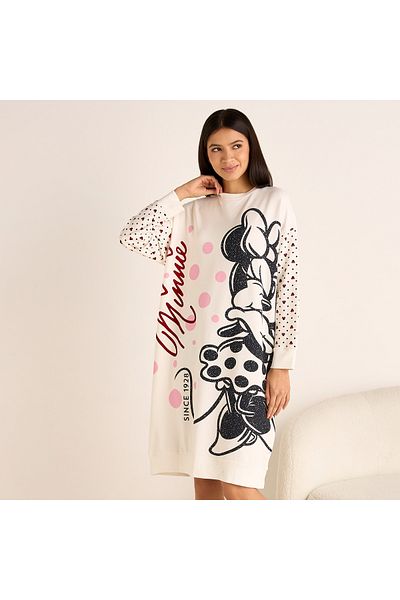 FAV Minnie Mouse Print Sleepshirt with Long Sleeves