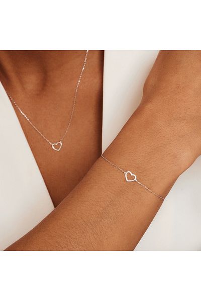 Isabel Bernard Cadeau D'isabel 14 Karat | Weißgold Halskette Und Armband Geschenksets Ib90059