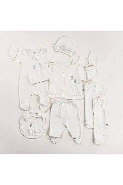 İmaj 8-piece Lace Butterfly Baby Bodysuit Set - Hospital Exit