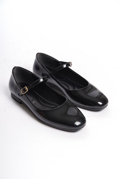 Bak Store Patent Leather Black Flat Women's Ballerinas