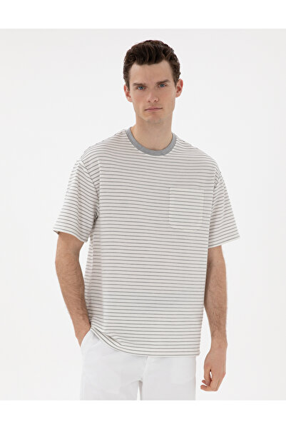 Pierre Cardin Ekru Comfort Fit Tişört 50302539-VR019