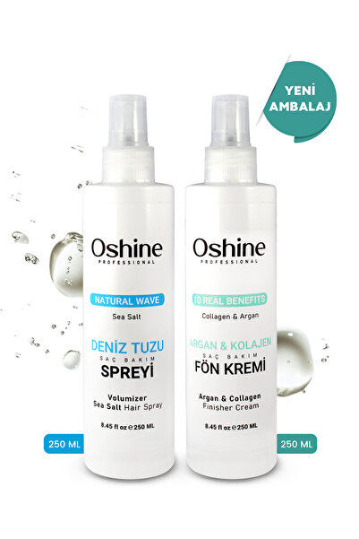 OSHİNE Deniz Tuzu Saç Spreyi & Isıya Karşı Koruyucu Argan Kolajen Etkili Saç ...