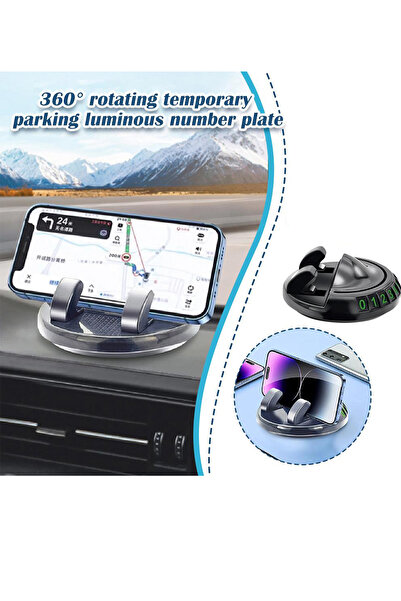MeyZone Araç İçi Telefon Tutuculu Numaratör Park Numarası Parkmatik Araba Numaratör Telefon Tutacağı 360°