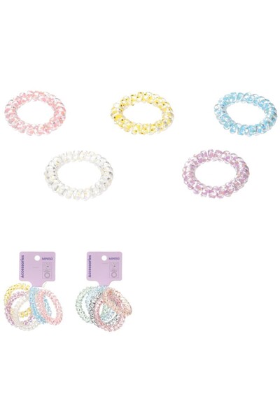 Miniso Spiral Saç Lastiği (5 Adet) - Glitter