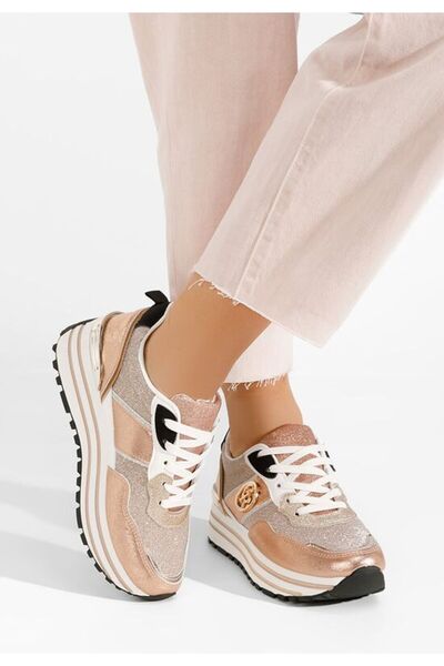 B T Shoes Λαμίσια Σαντρέ Πλατφόρμα Σνίκερς Σαμπάνιας