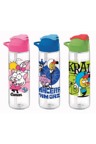 Gıpta Kral Şakir Patterned Tritan Flask with Straw 630Cc