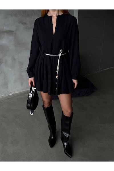 İLKCET MODA Κοντό φόρεμα με υφασμάτινη επένδυση από μουσελίνα