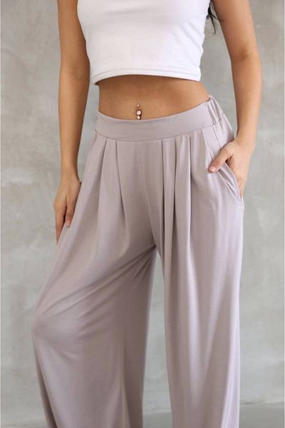 JANES Μαλακό Osy Modal Fabric Pipe Leg - Μπεζ