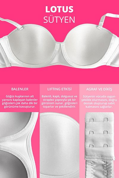 Cottonhill Σουτιέν Lotus Cream Underwire Gathering χωρίς στράπλες
