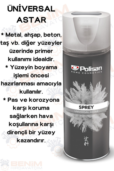 Polisan SPREY ASTAR  / UNİVERSAL SPREY ASTAR TÜM ZEMİNLERE UYGUN