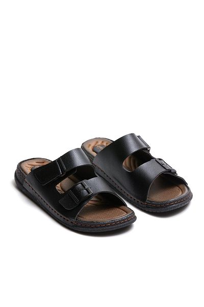 GEZER 11663 Black Orthopedic Men's Daily Slippers