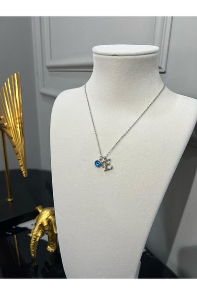 Store Letter E Necklace - Evil Eye Beaded Letter Chain