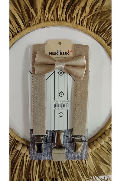 Monkabox Σετ παπιγιόν Mink - Μπεζ Χρώμα Ζαρτιέρες 2-9 ετών