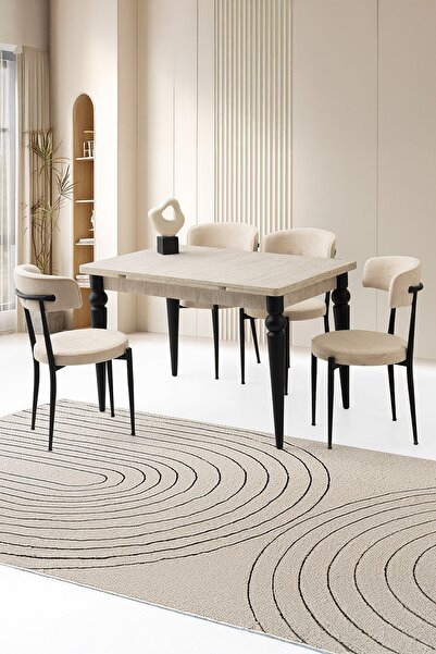 Sweet Home Masa Sandalye Yanlardan Açılır Yakamoz Sidon Masa Topkapı Ayak 4 A...