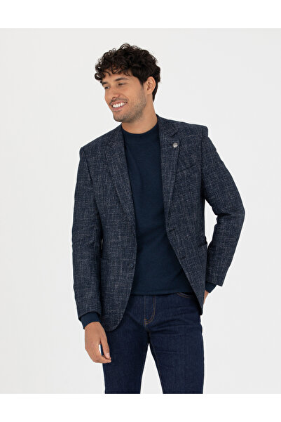 Pierre Cardin Açık Lacivert Ekstra Slim Fit Yün Karışımlı Blazer Ceket 502731...
