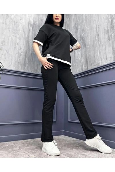 adorashop Women's cotton tracksuit with white trim 4062-24