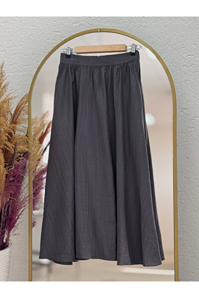 Ebrar Store Derya Laced Skirt Suit-Br8617 Anthracite