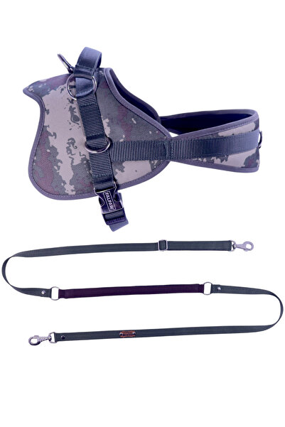 Falpaw Kamuflaj Desenli Orta ve Büyük Irk Köpek Tasma Seti Full Function Gezdirme Kayışı