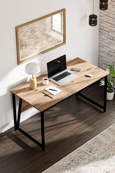 Ceramical MS2 Computer Desk , Study Writing Table , Simple Style Desk For Home Office - 60x140 Cm - Pine