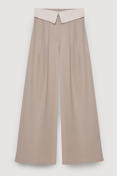 Quzu Pantaloni largi de culoare bej - Detaliu potrivit