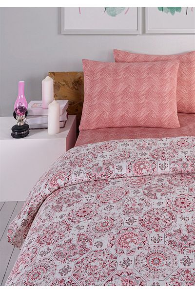Evim Soren Double Pike 200X230 cm Leslie Pink-Dark Claret Red