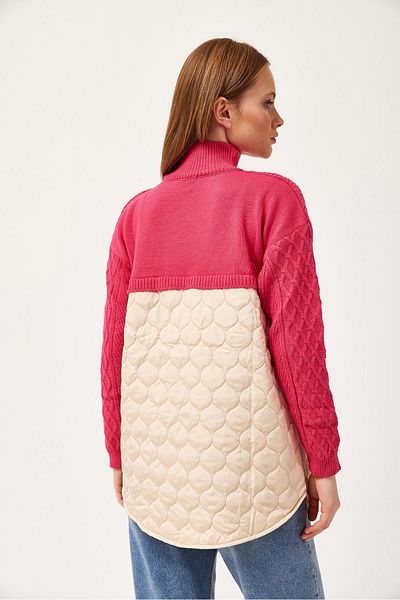 CALİENTE Pulover din tricot cu model cu diamante Fuchsia