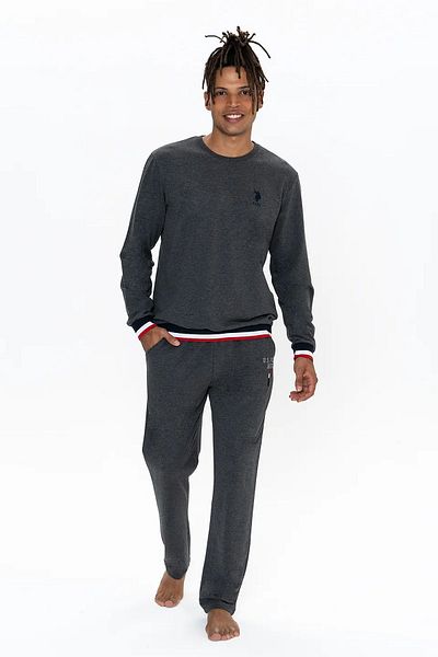 U.S. Polo Assn. Ανδρικό μακρυμάνικο λαιμόκοψη U.S. Polo Assn - Anthracite Melange