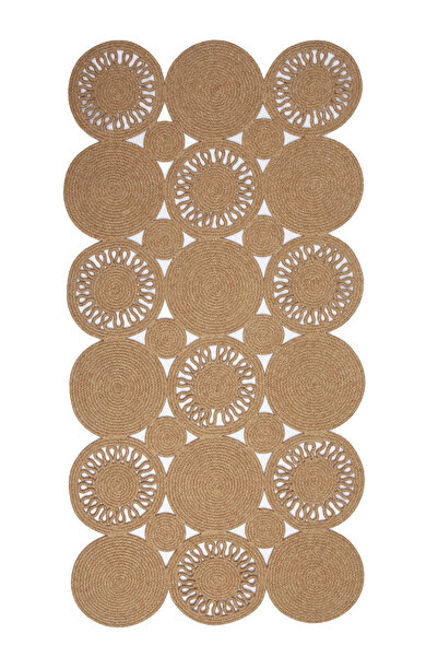 Halı Sepeti Reygon Ege 33 Hasır Dekoratif El Örgüsü Kilim Yolluk Halı