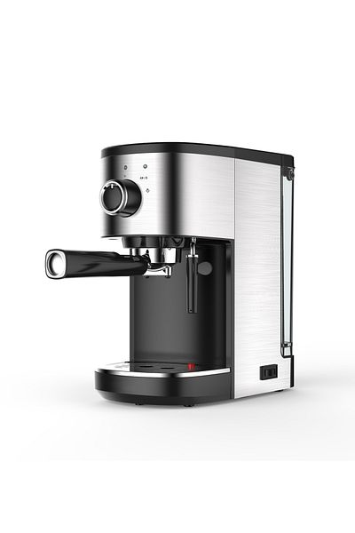 ALSAIF Electric Coffee Maker Espresso, Cappuccino, And Latte 2 Cups In Same Time, 1.2l 1470w Black/silver