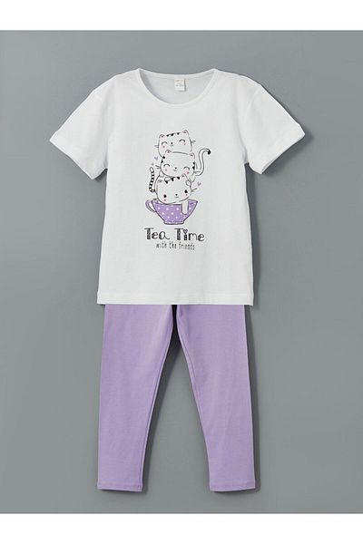 LC Waikiki New Season Printed Girls' T-Shirt and Leggings 2-Pack