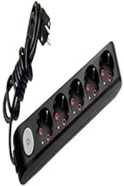 mivento Multi-Let 5 Li Black Switched Child Proof Group Socket 5 Mt