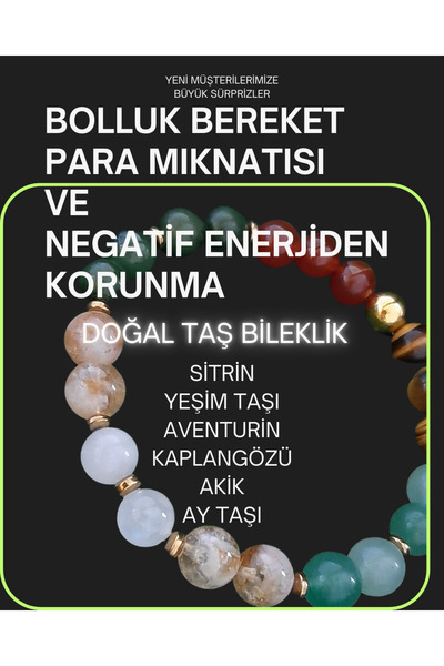 Çare Burada BOLLUK BEREKET PARA MIKNATISI DOĞAL TAŞ BİLEKLİK