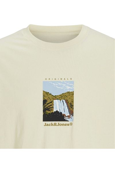 Jack & Jones Tricou JACK &JONES Split Graphic Front - 12273000-Antique White