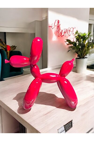 Barbiel Atölye Pop Art Esintisi, Fuşya Renkli Büyük Boy  Balon Köpek Dekorati...