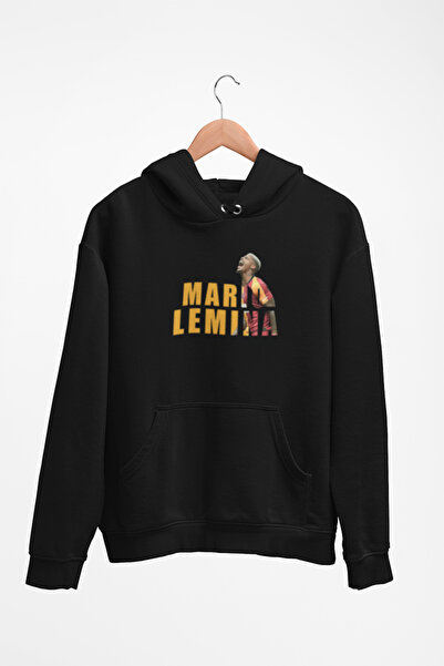 Tshirto Mario Lemina Text Printed 3 Thread Hooded Navy Blue/Μπεζ/Μαύρο φούτερ...
