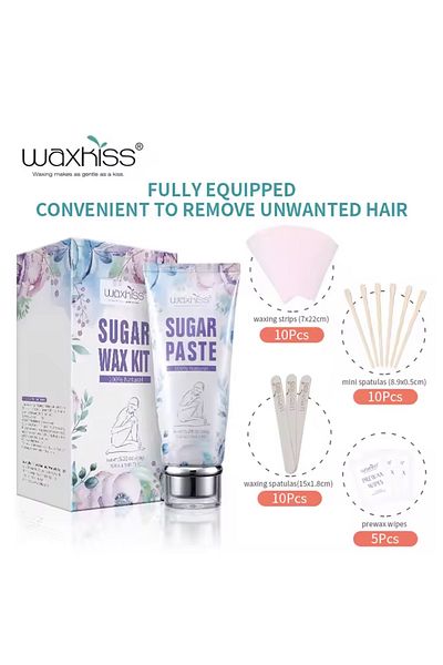 WAXKİSS Sugar Wax Hair Removal Kit Natural Cold Sugar Wax