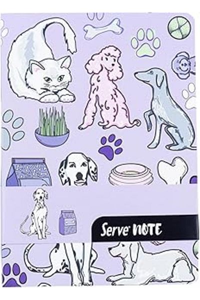 Hepta Collection Serve Note Notebook 15 X 21 Lavandă cu model în dungi