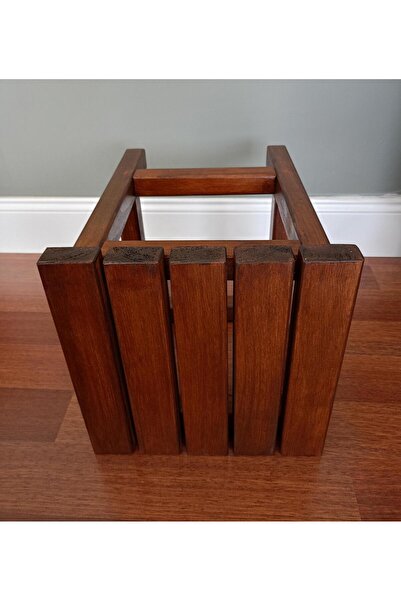 TREND Doğal Ahşap Tabure, Ağaç, Masif, Boyalı, Kare 32cmx32cmx40cm