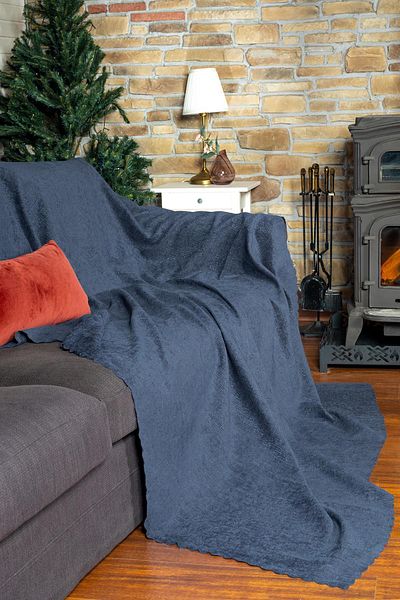Latuda Home Husa scaun premium 175x215 Gramaj Jacquard Chenille Albastru Noapte |   Husa canapea |   Anti-alunecare