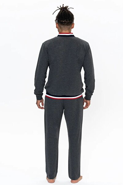 U.S. Polo Assn. U.s Polo Assn. 18922 Erkek Uzun Kollu Dik Yaka Rahat Ev Giyim-Antrasitmelanj