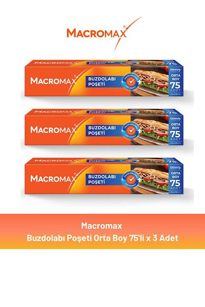 MACROMAX Refrigerator Bag Medium Size 75 X 3 Pieces