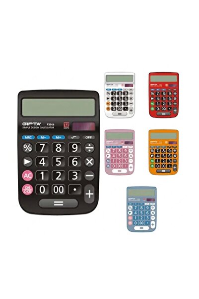 Gıpta Hesap Makinası 12 Hane 6 Renk Büyük