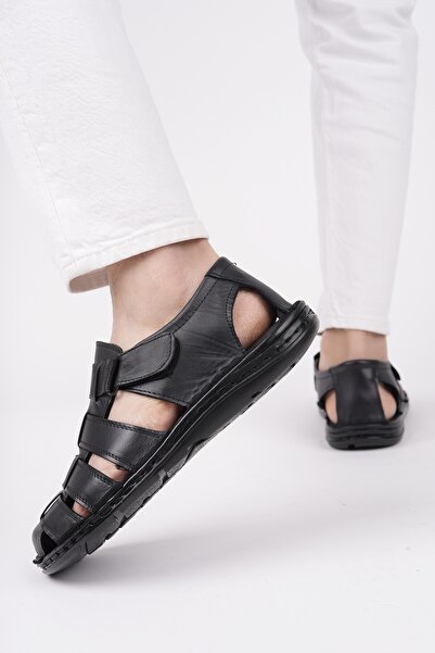 MUGGO Edinburgh Men's Daily Genuine Leather Comfortable Soft Sole Orthopedic Sandals