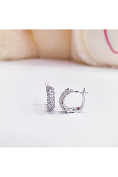 MAGRİB 925 ayar gümüş beyaz taşlı gümüş çocuk küpesi