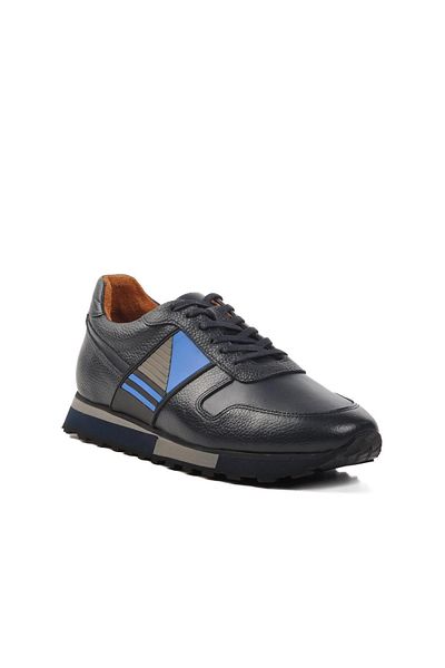 AYAKMOD Premium 130 m Navy Blue Floater Genuine Leather Men's Casual Shoes
