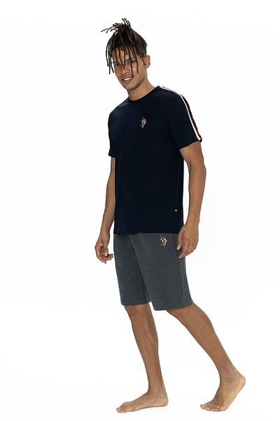 U.S. Polo Assn. Ανδρική Uspolo Assn. Σετ πιτζάμα Navy Blue κοντομάνικο λαιμόκοψη με σορτς 18868