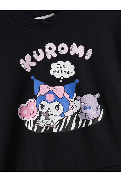 LC Waikiki Crew Neck Kuromi Printed Girl's Dress